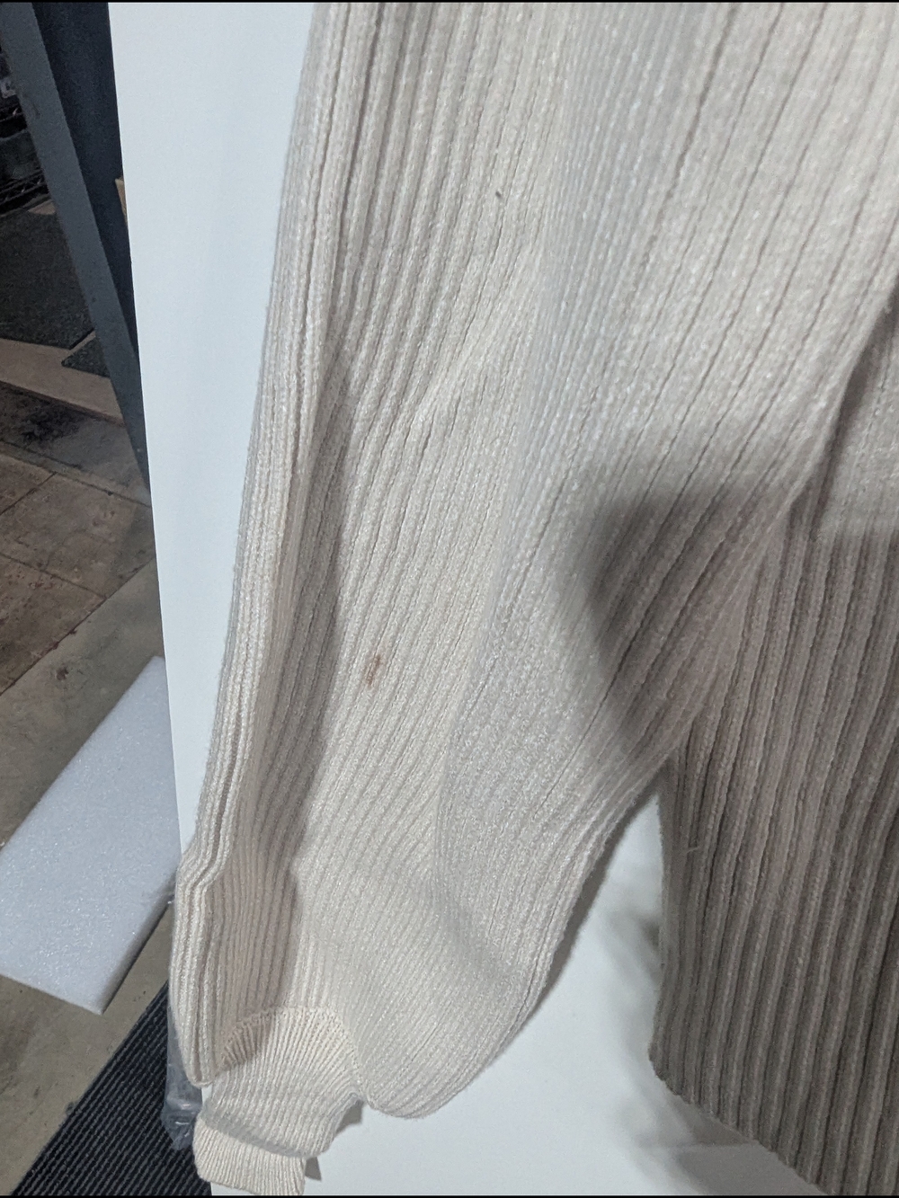 Express Cream Ribbed Turtleneck Sweater - Picture 2 of 4